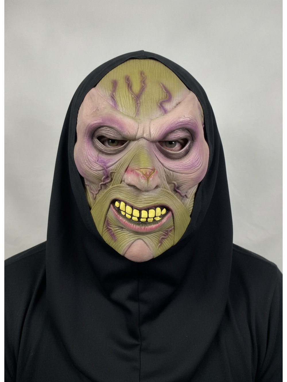 Zombie Head Mask With Black Hood Halloween Costume Mask